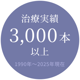 治療実績3,000本以上1990年〜2025年現在